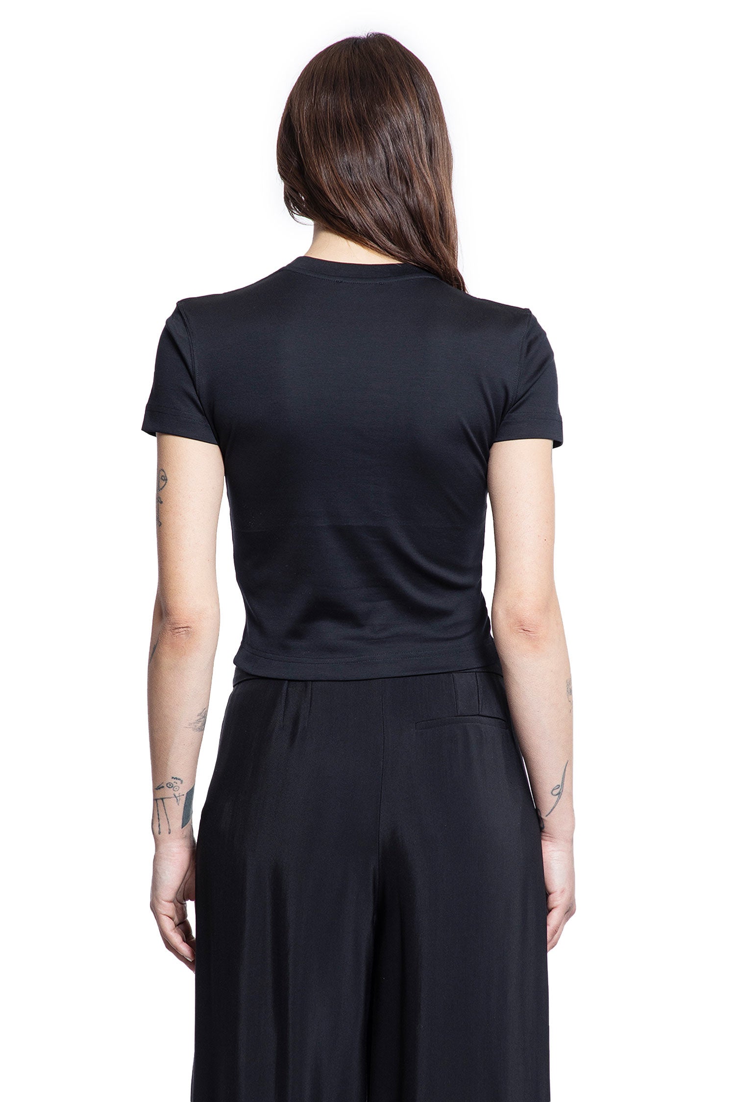 MUGLER WOMAN BLACK T-SHIRTS & TANK TOPS