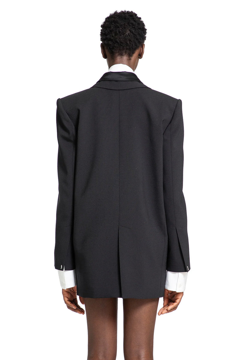 Satin and Wool Double-Breasted Blazer - Antonioli.eu