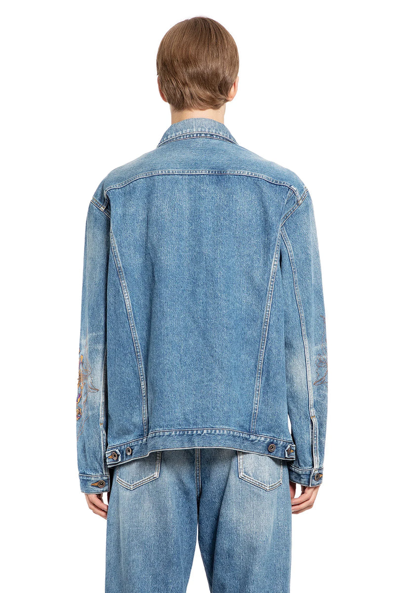 Embroidered Flowers Denim Jacket - Antonioli.eu