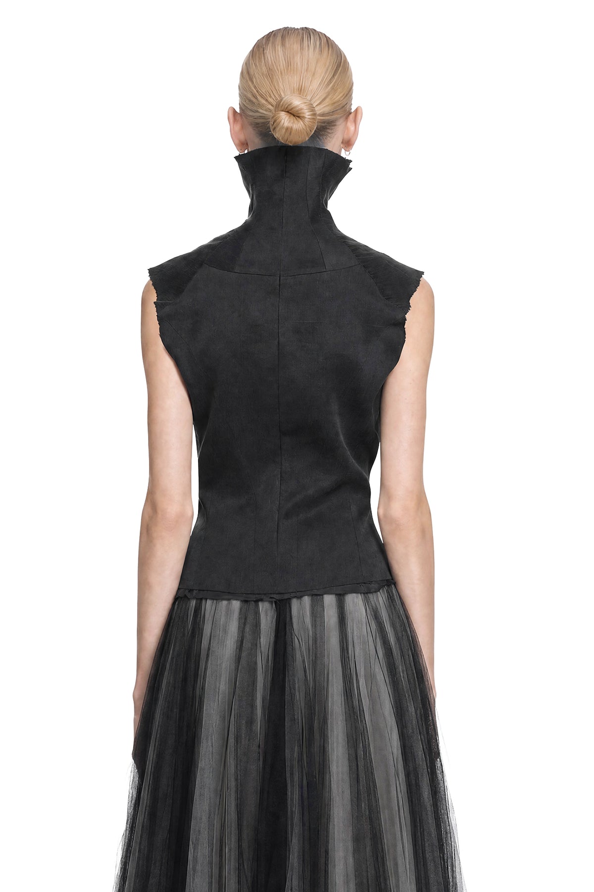 Turtleneck Corset Silk Top
