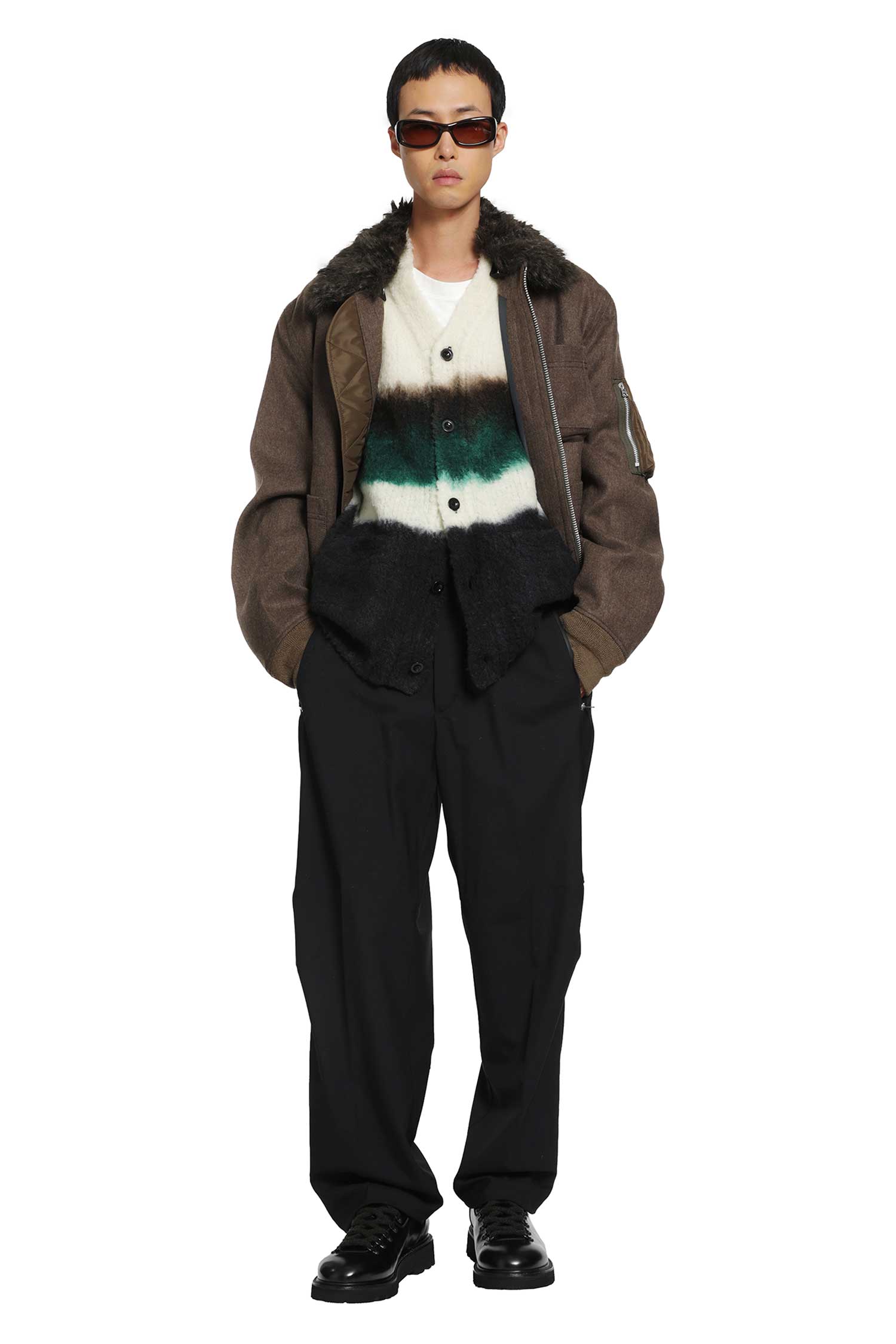 SACAI Chusen-Dyed Knit Cardigan man