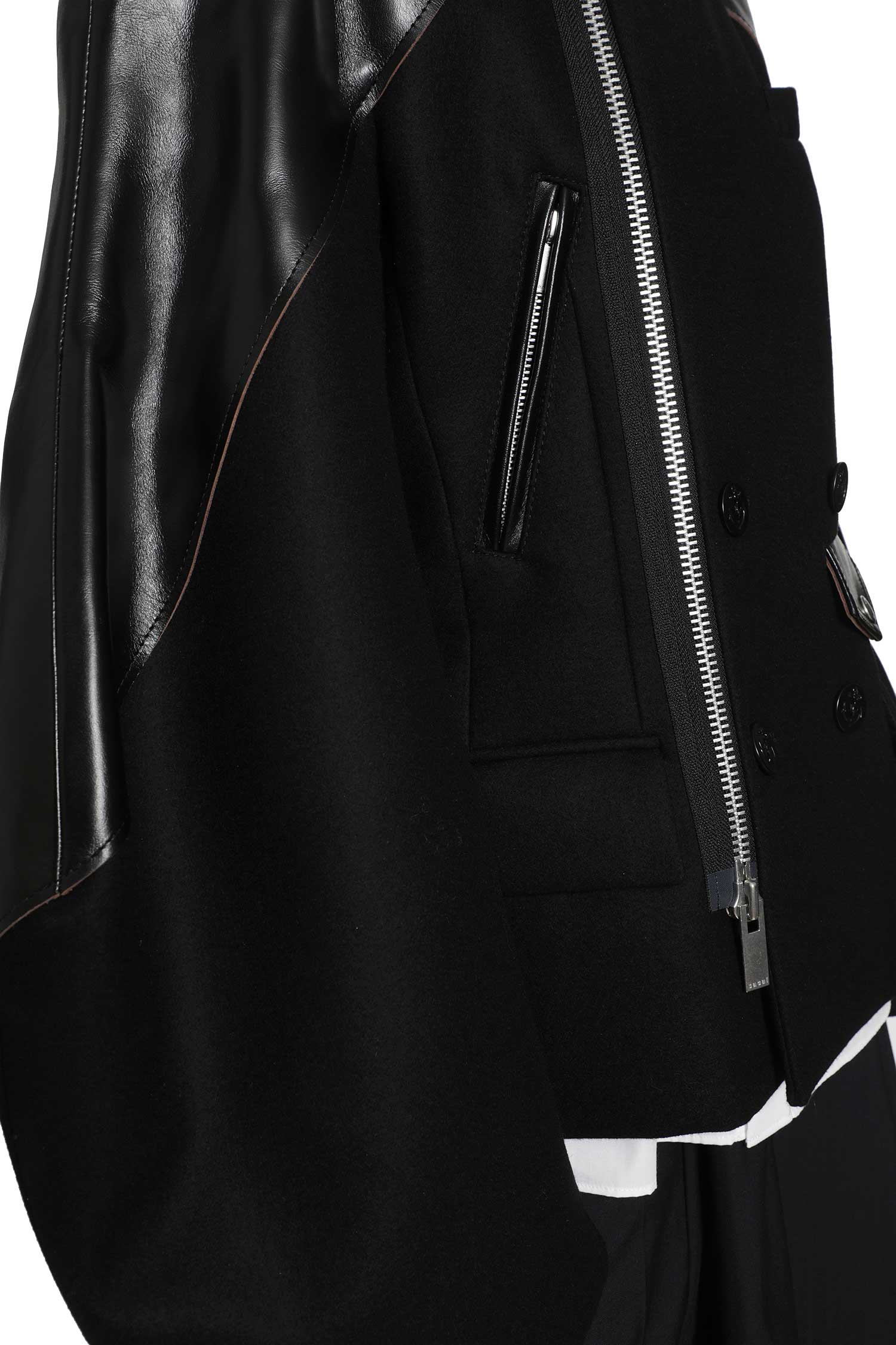 Nylon Twill x Wool Knit Blouson Jacket