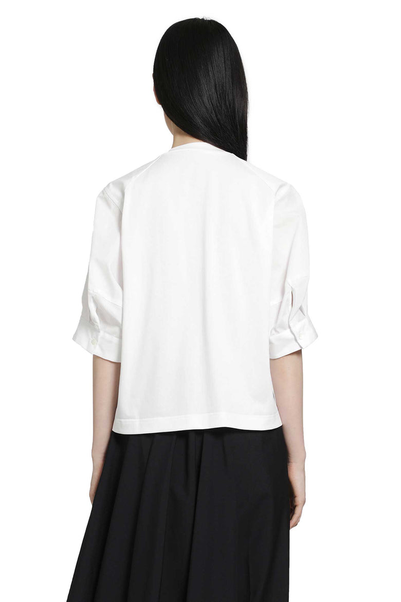 SACAI Poplin x Cotton Jersey T-Shirt woman