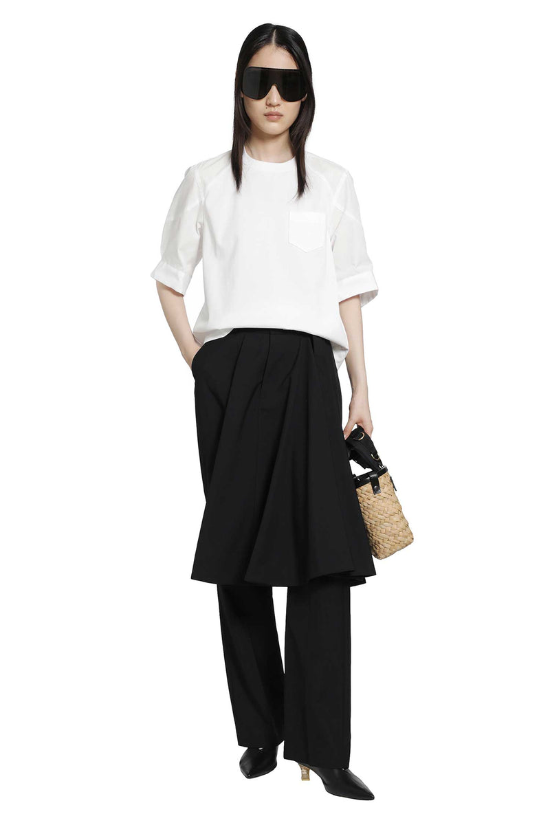 SACAI Poplin x Cotton Jersey T-Shirt woman