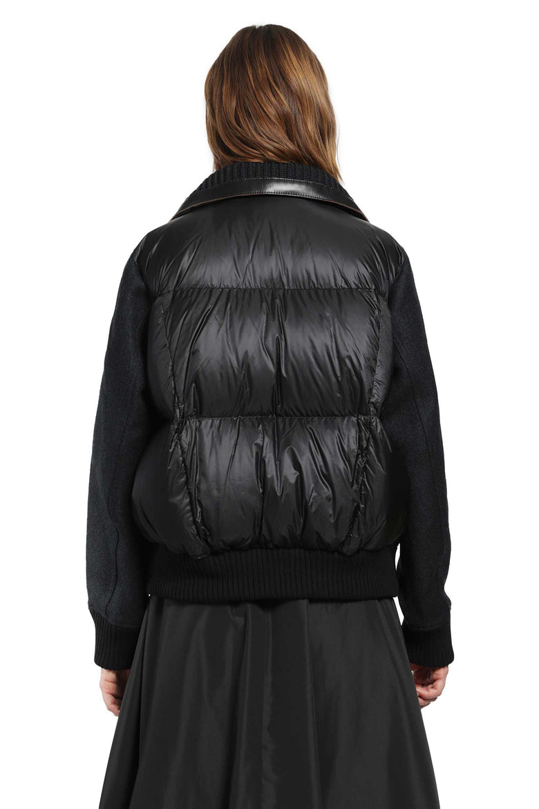 SACAI Double-Faced Herringbone Puffer Blouson woman
