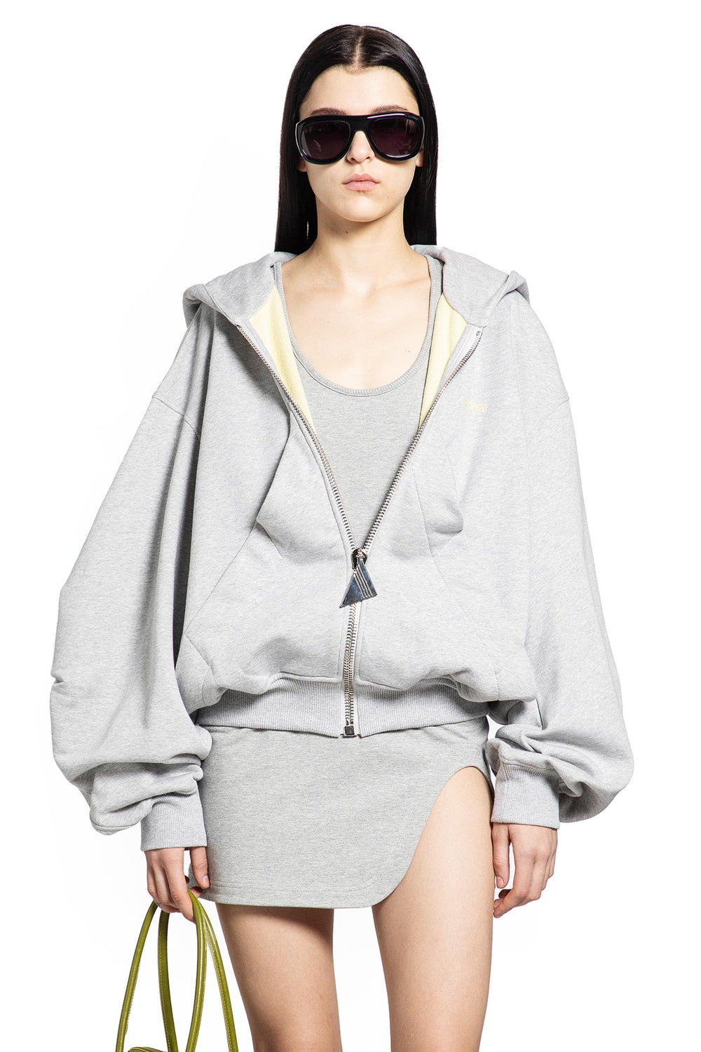 THE ATTICO Double American Fleece Zip-up Hoodie woman
