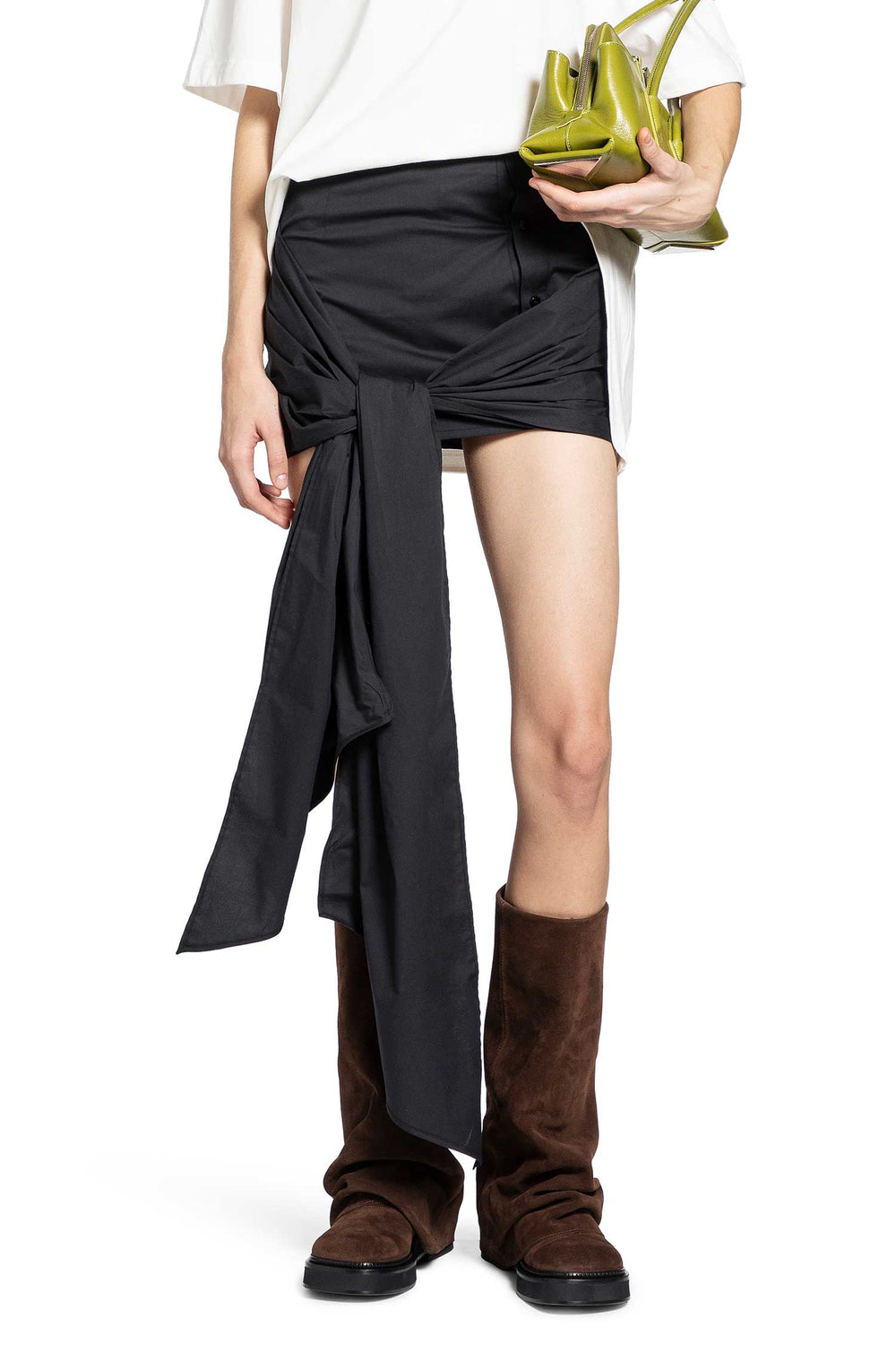 THE ATTICO Cotton Poplin Stretch Mini Skirt woman