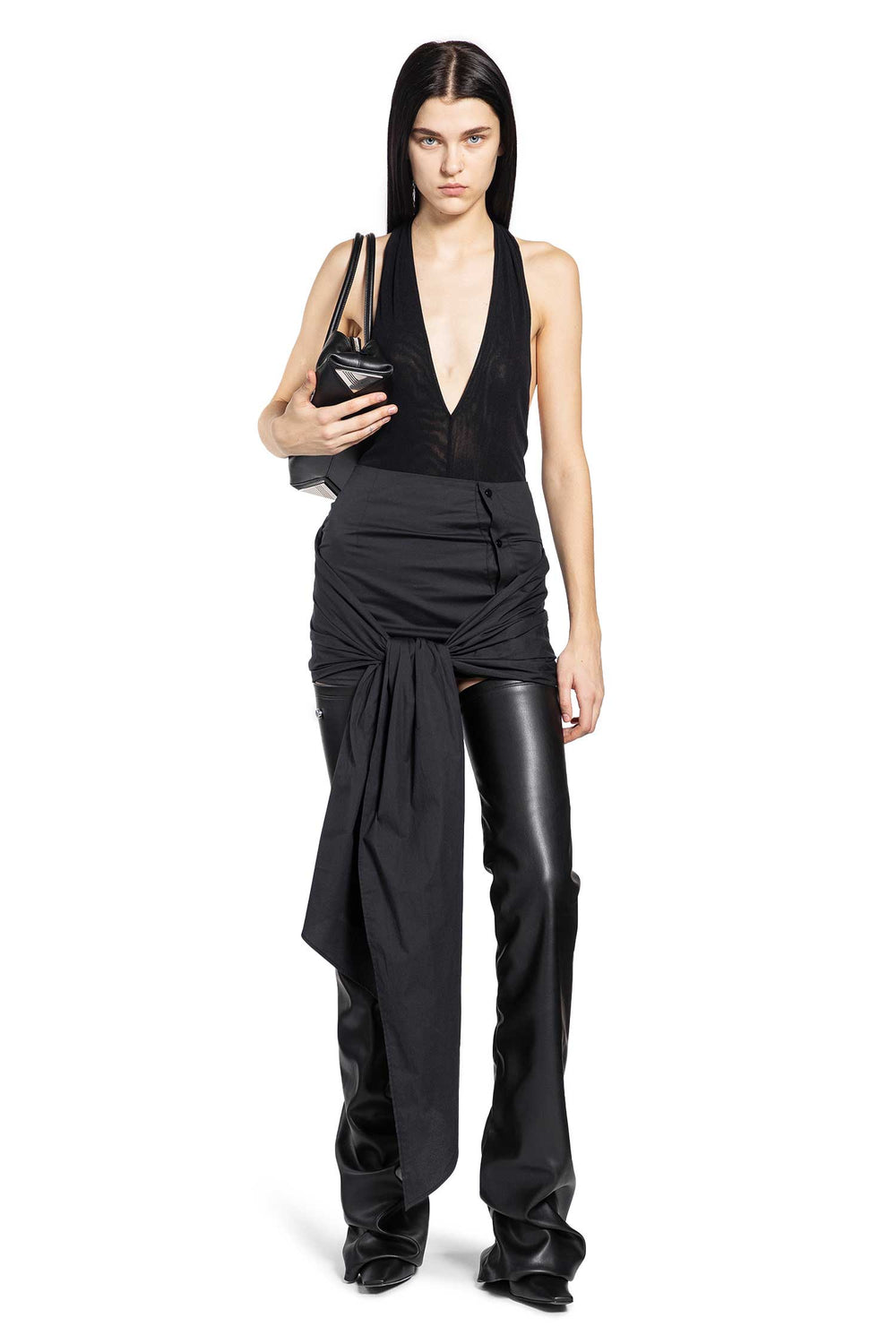 THE ATTICO Strech Tulle Bodysuit woman