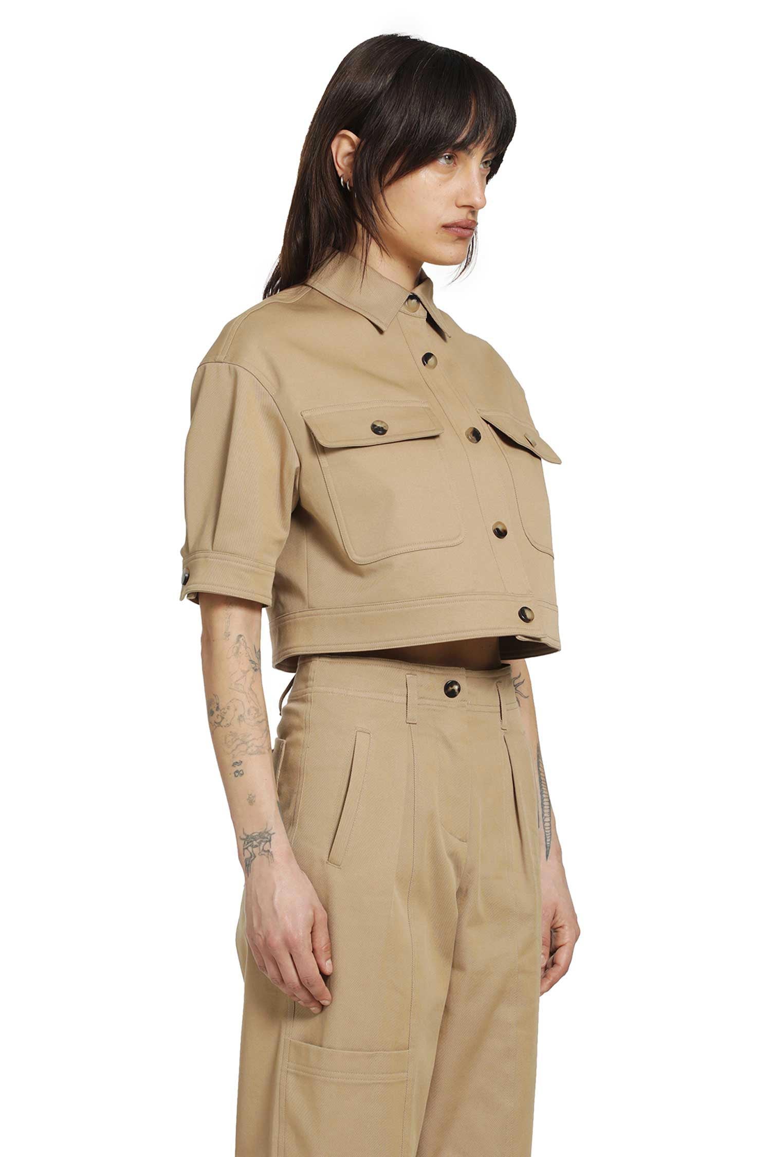 MAX MARA Stretch Cotton Cropped Jacket woman