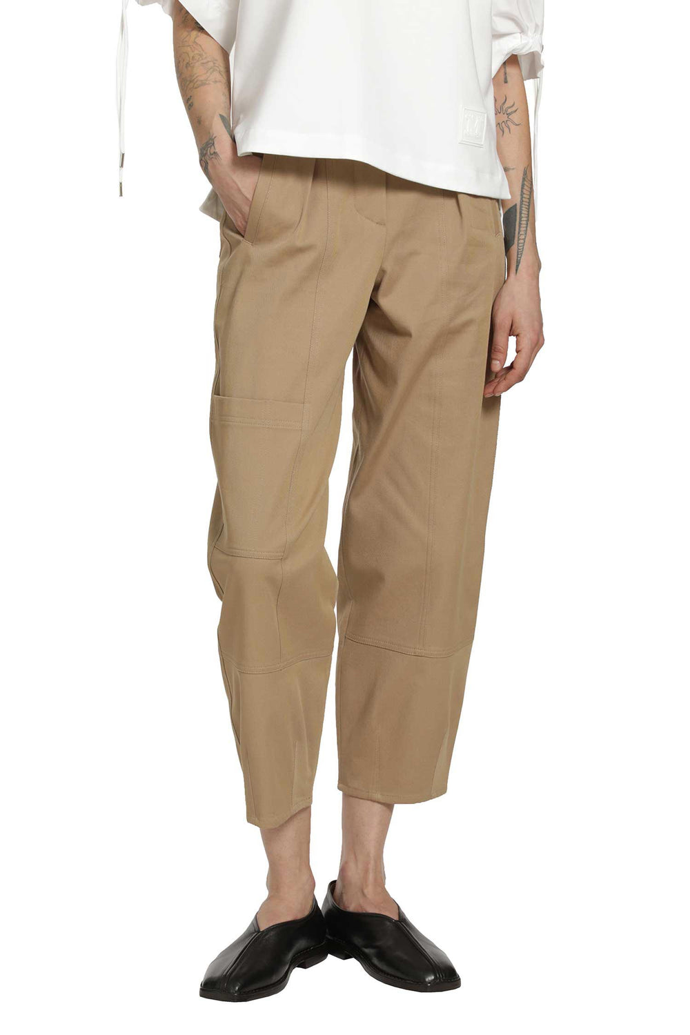 MAX MARA Cotton Bull Denim Cargo Trousers woman