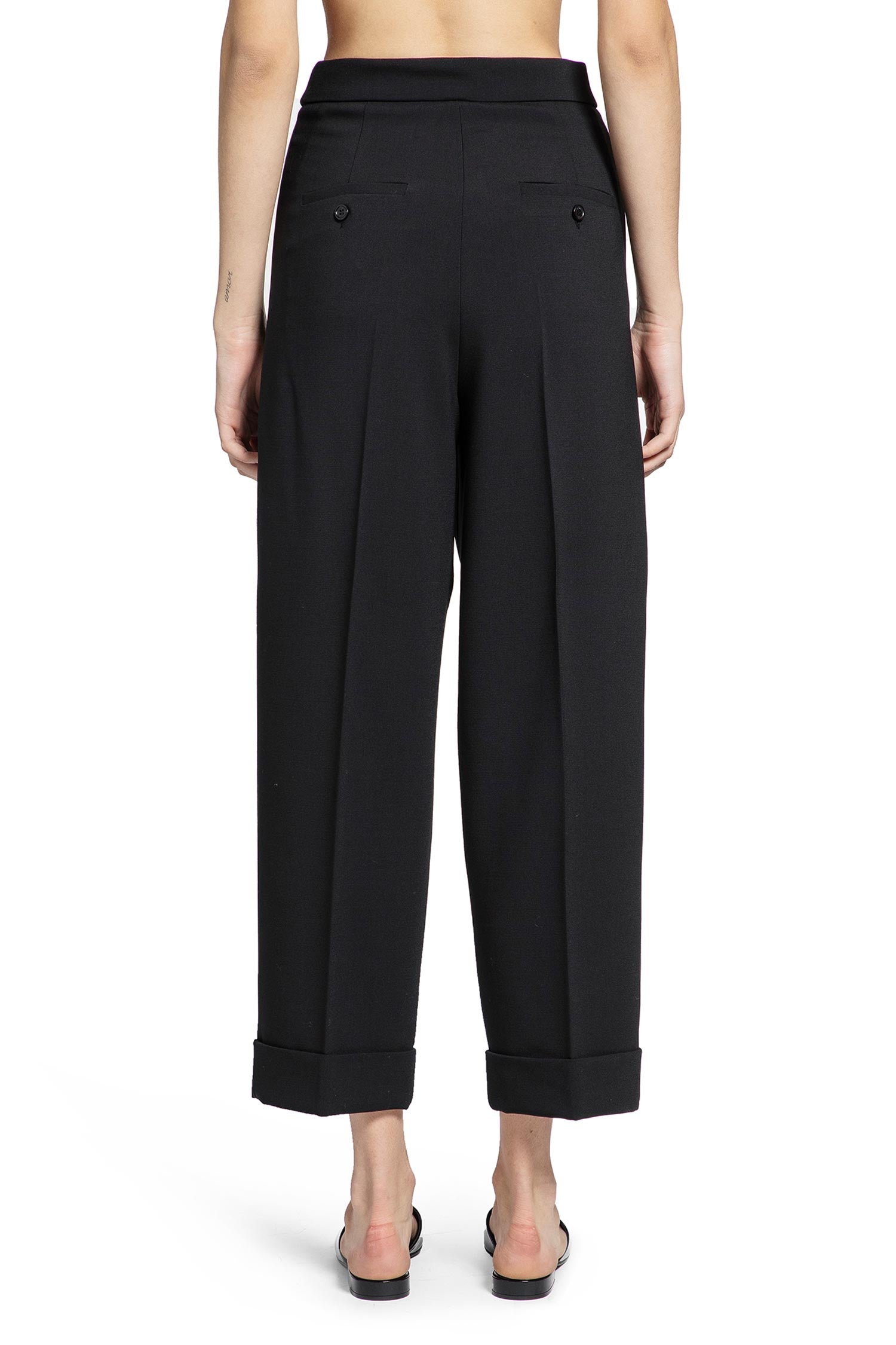 Cropped Wool Tailored Trousers