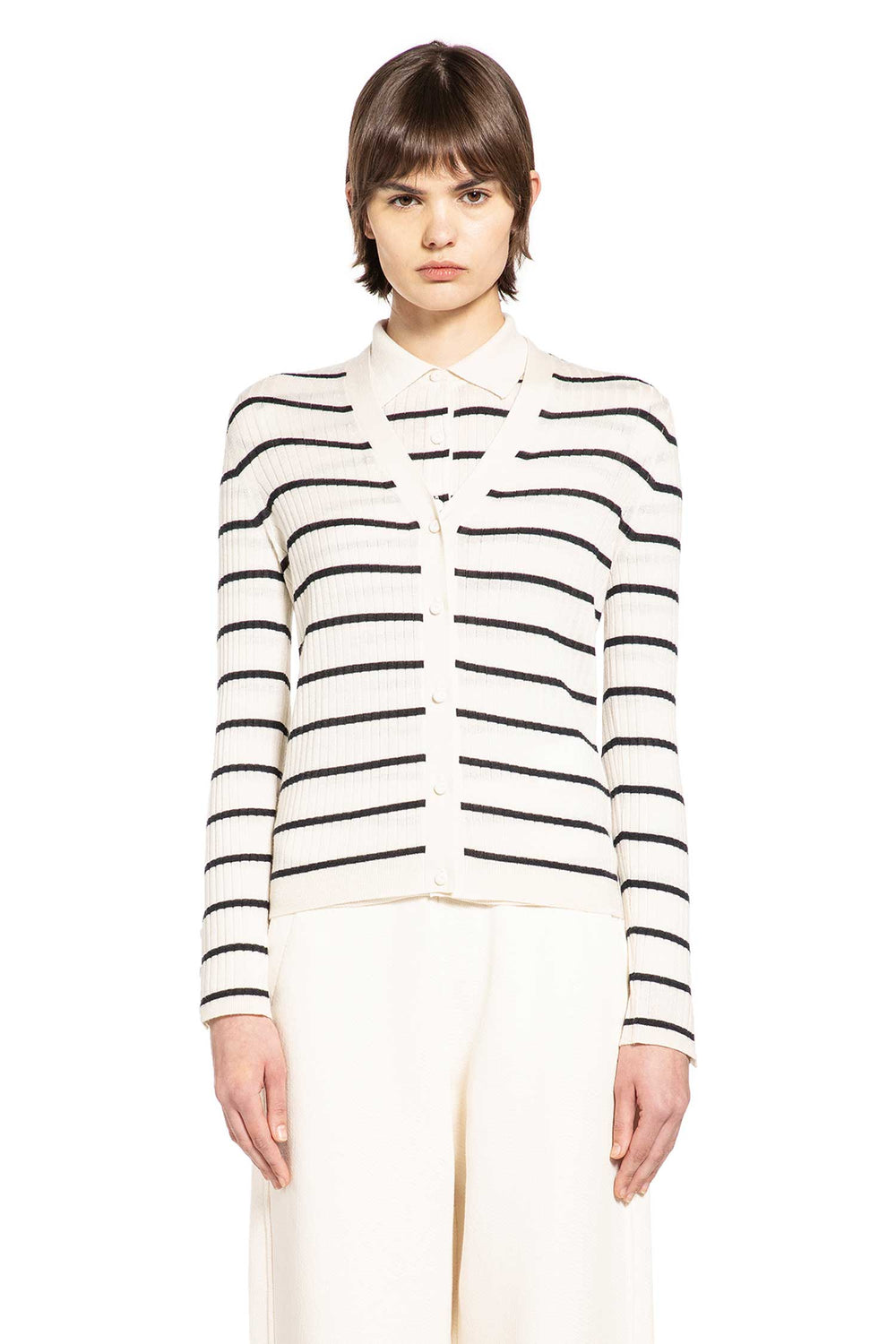 MAX MARA Striped Silk Cashmere Cardigan woman