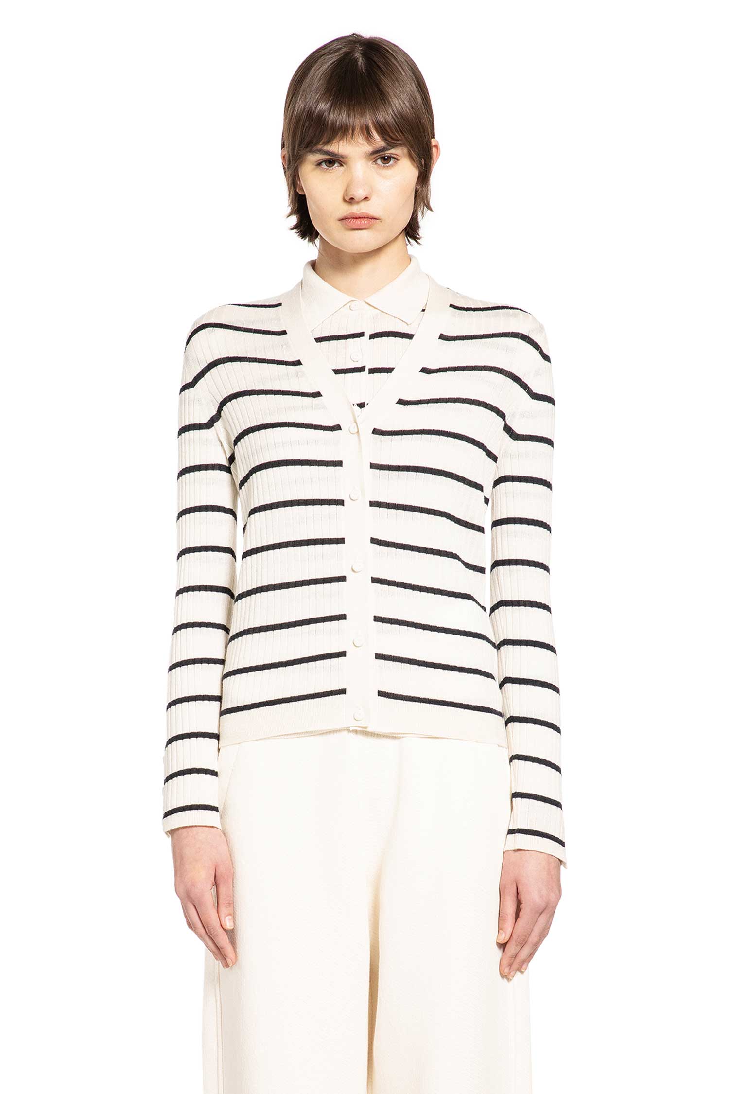 Striped Silk Cashmere Cardigan