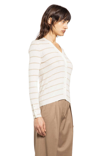 Striped Cashmere and Silk Blend Cardigan