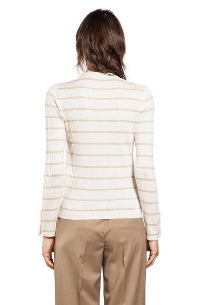 Striped Cashmere and Silk Blend Cardigan