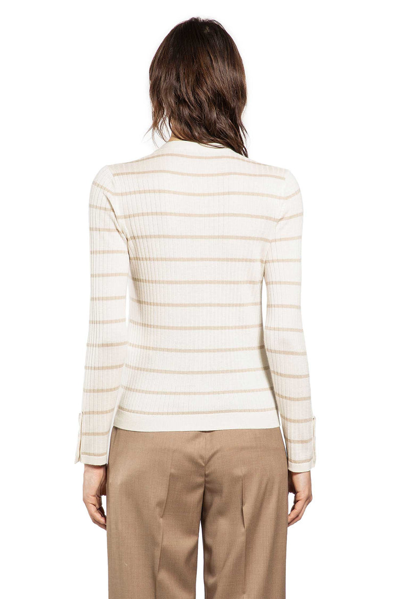 Striped Cashmere and Silk Blend Cardigan