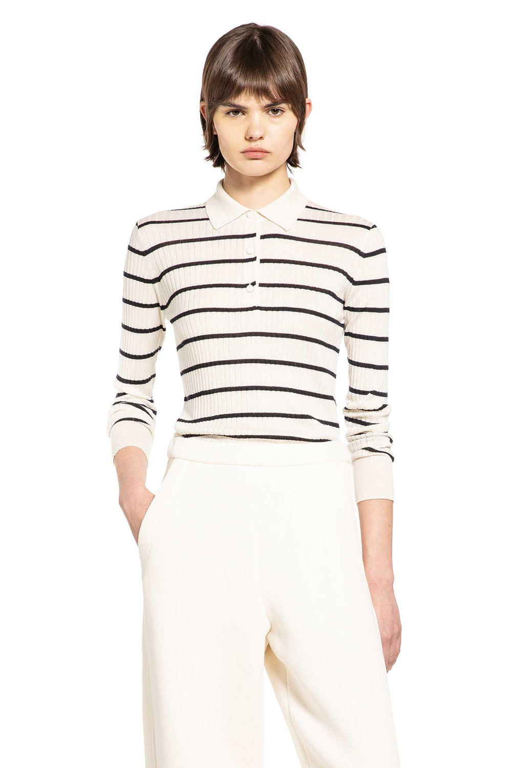 MAX MARA Striped Cashmere Silk Polo woman