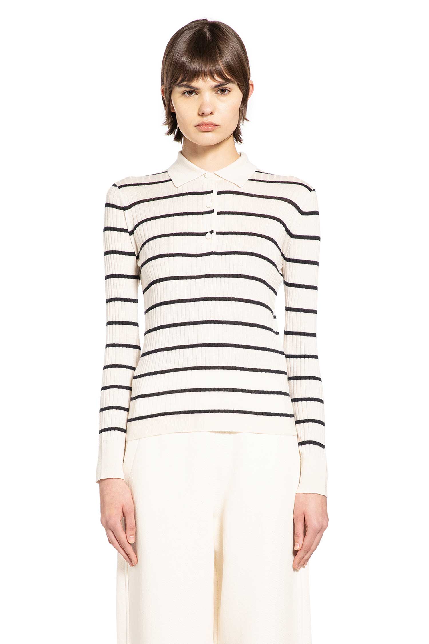 Striped Cashmere Silk Polo