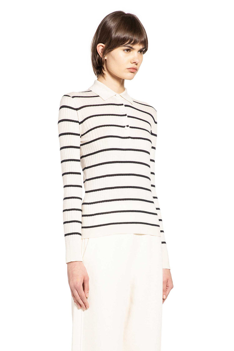 Striped Cashmere Silk Polo