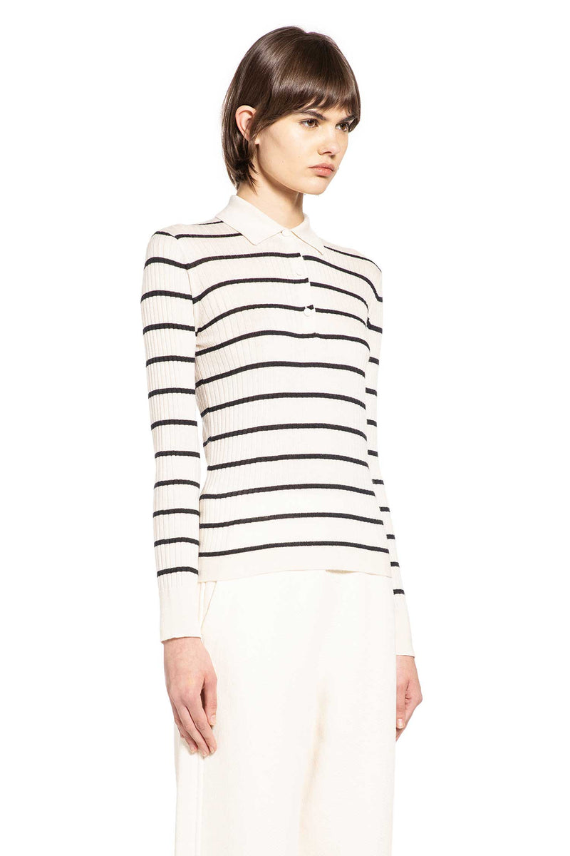 Striped Cashmere Silk Polo