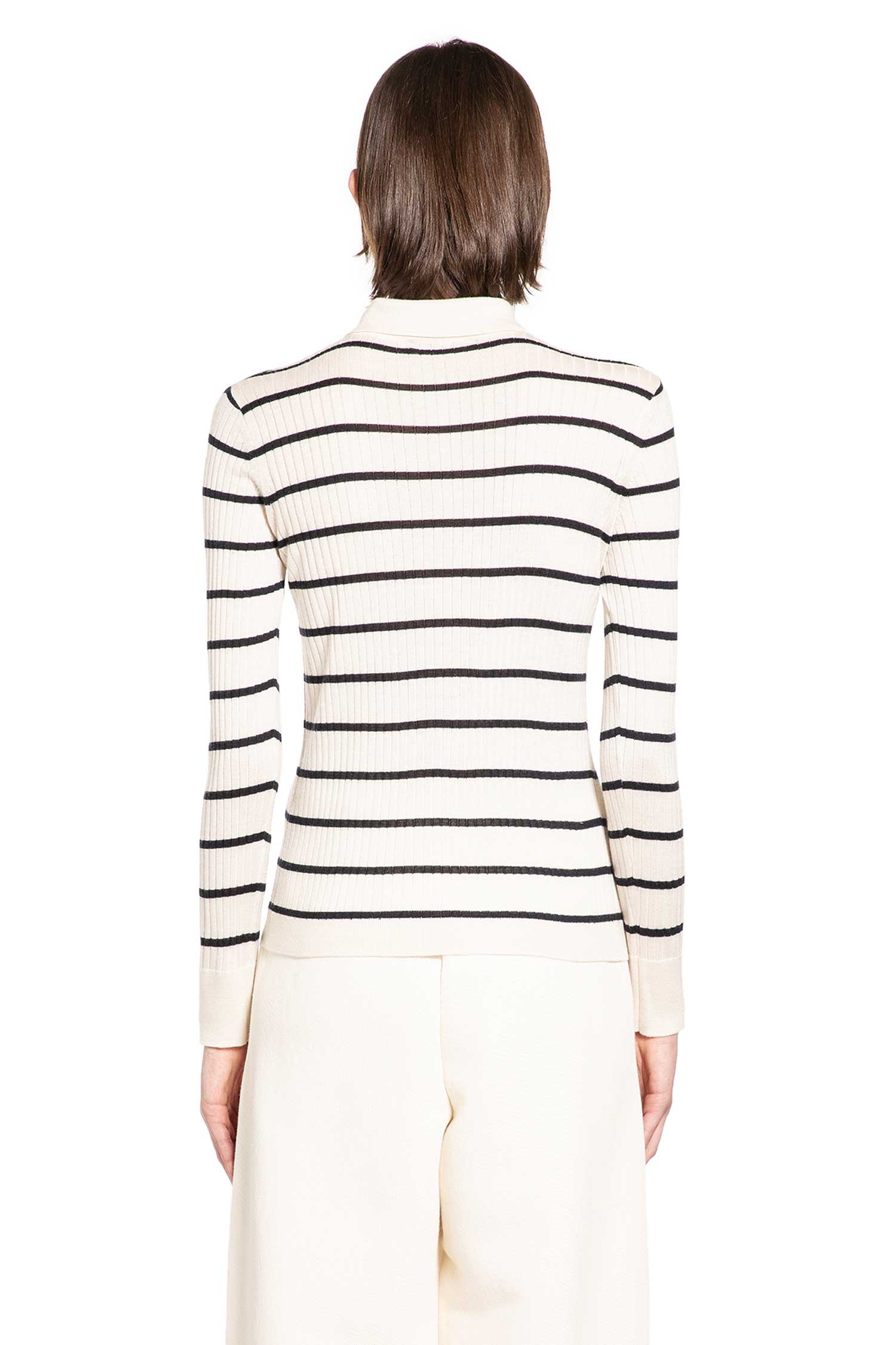 Striped Cashmere Silk Polo