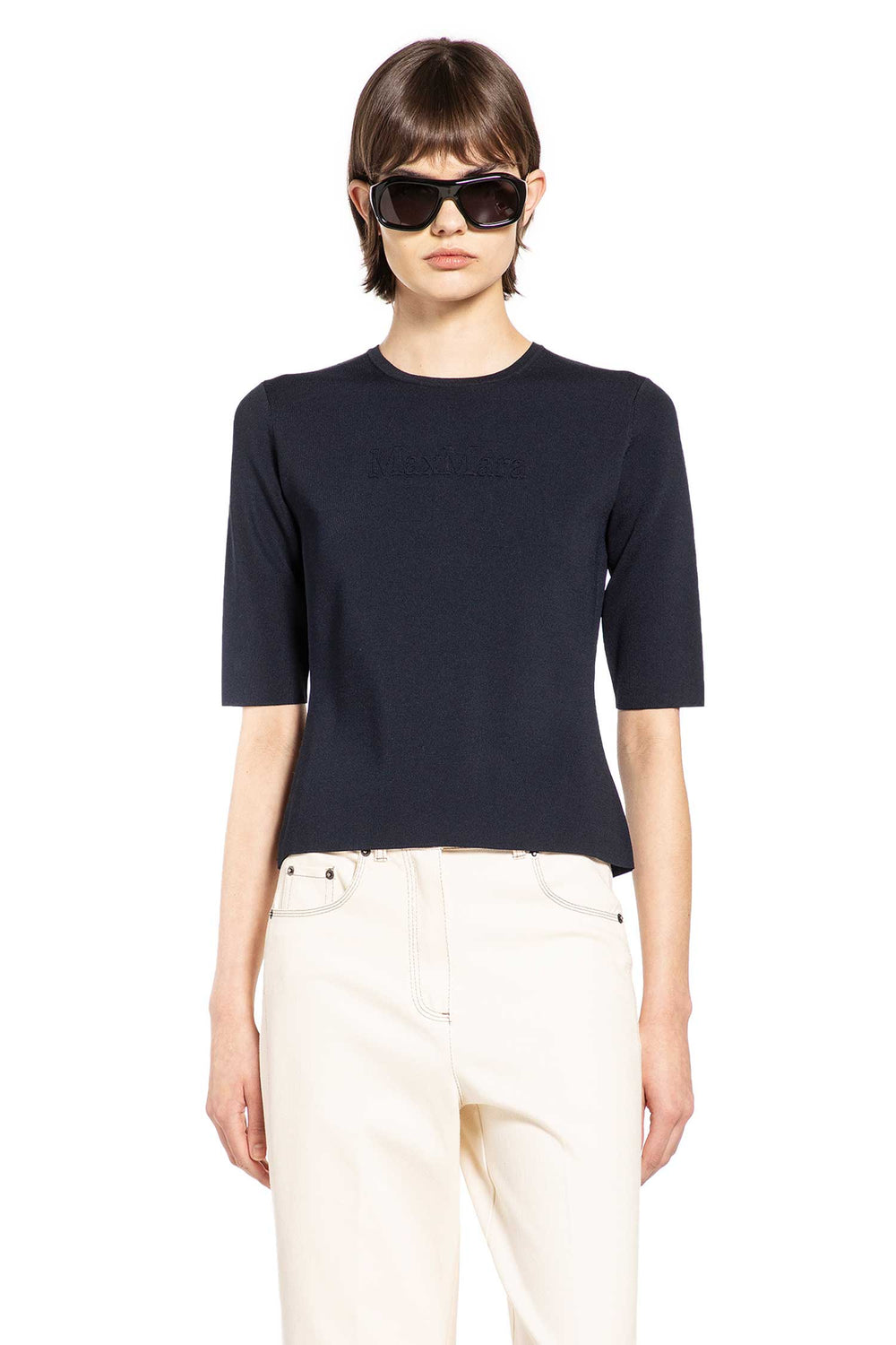 MAX MARA Viscose Nylon Short Sleeve Top woman