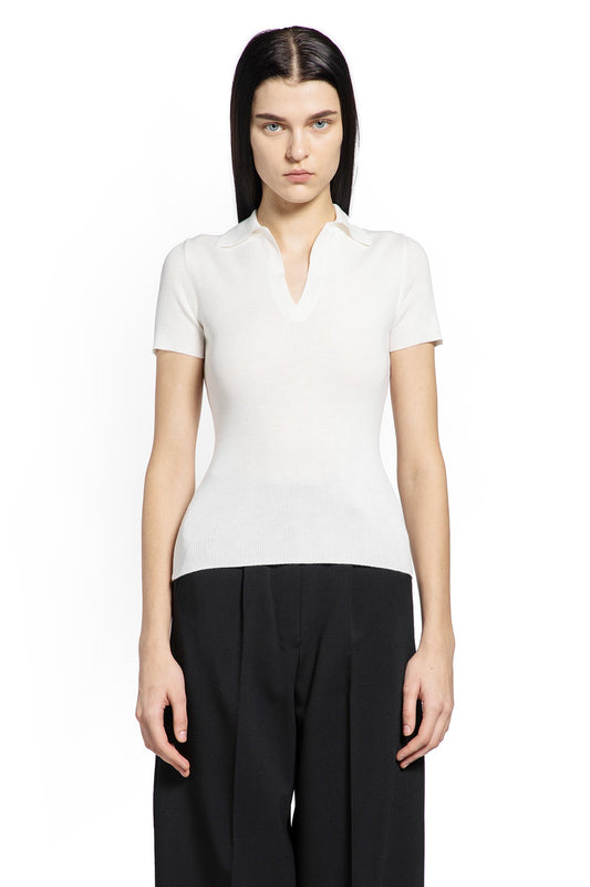 Rib-Knit Wool Polo Shirt