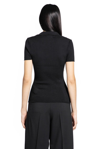 Rib Knit Wool Polo Shirt