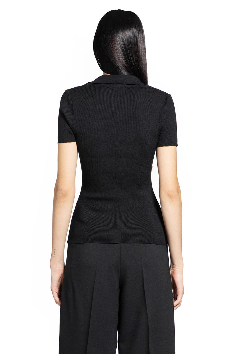 Rib Knit Wool Polo Shirt