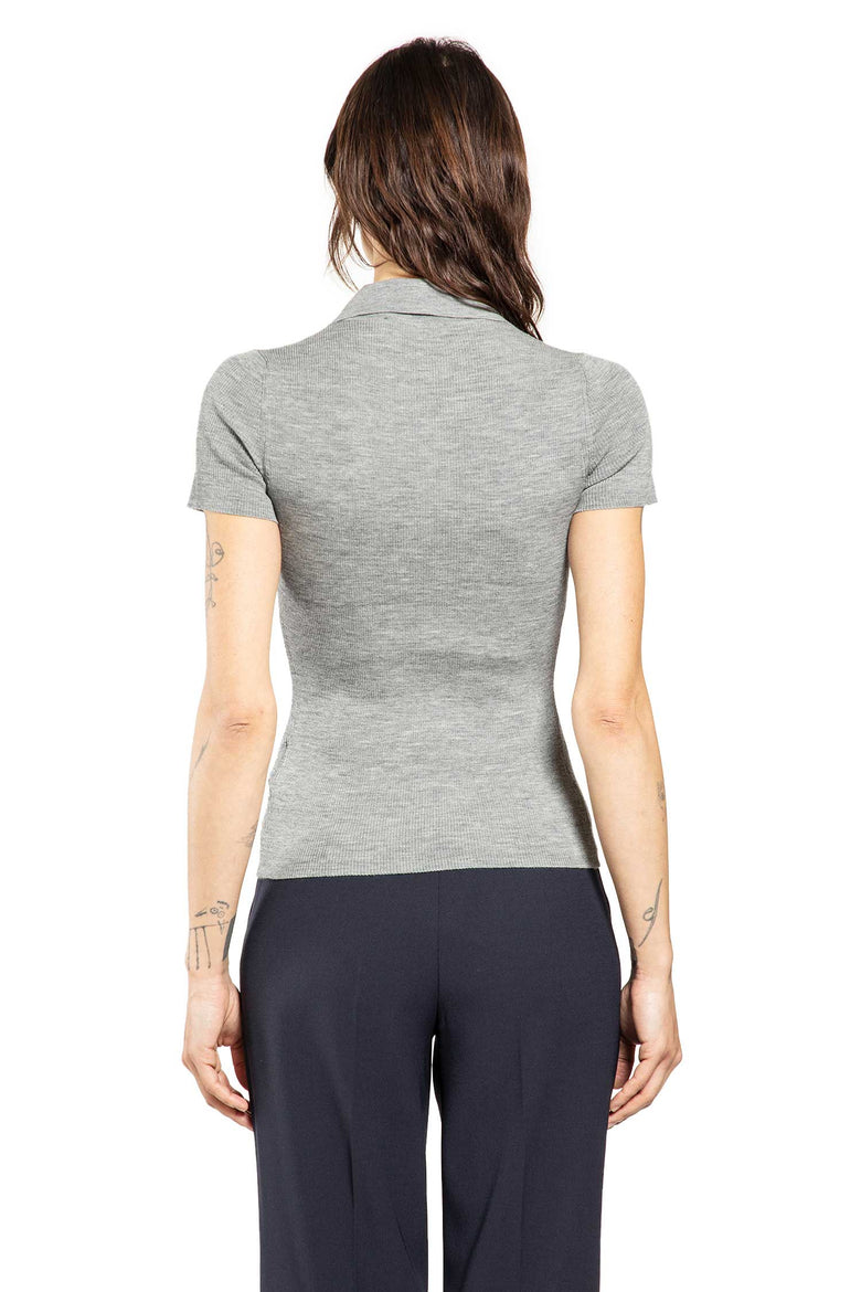 Ribbed-Knit Polo Shirt