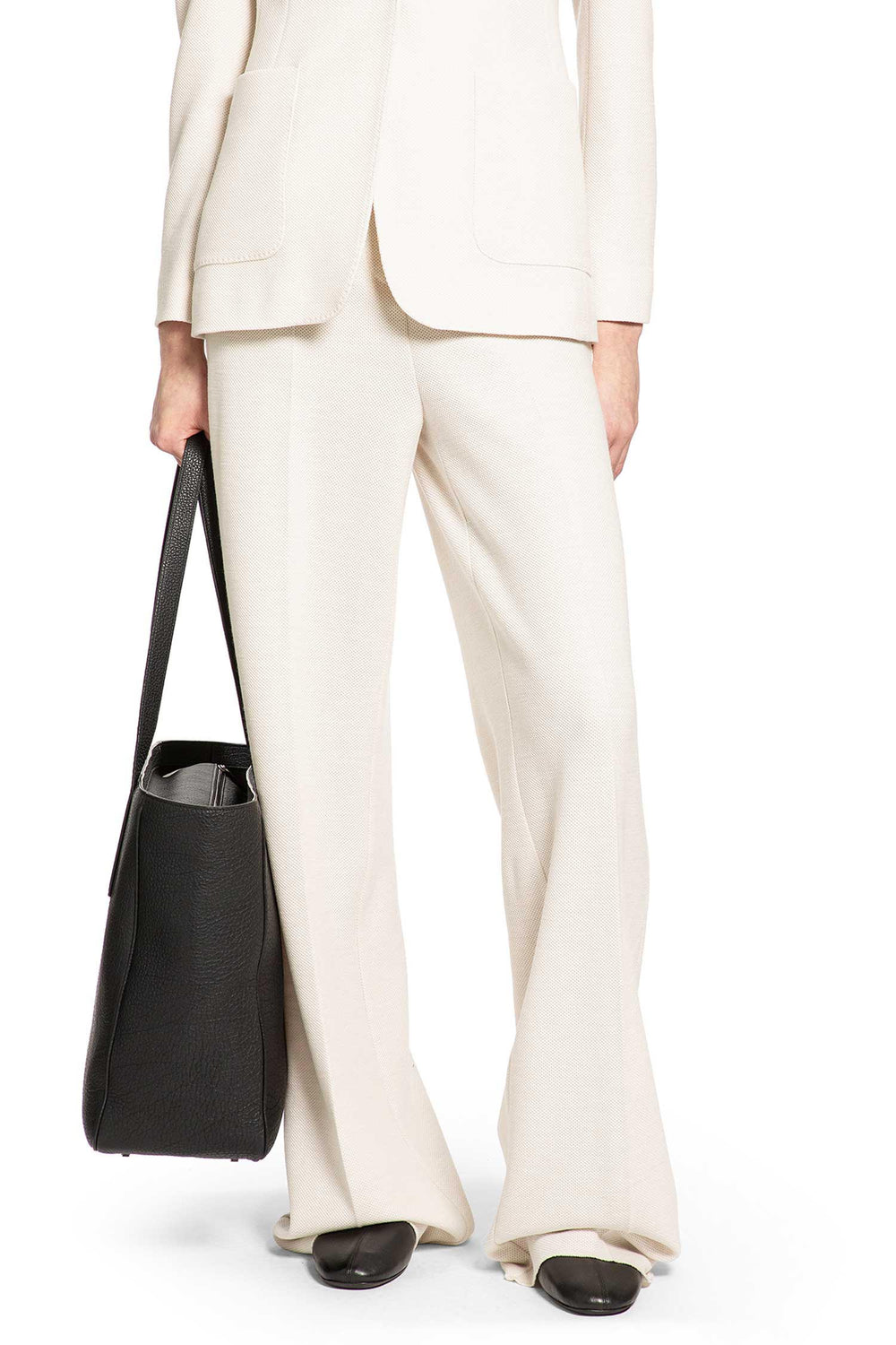 MAX MARA Wool Piqué Wide Leg Trousers woman