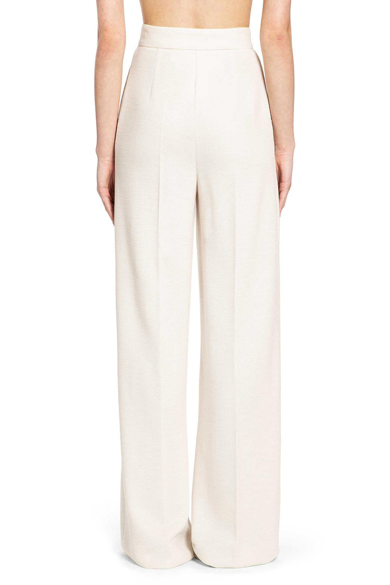 MAX MARA Wool Piqué Wide Leg Trousers woman