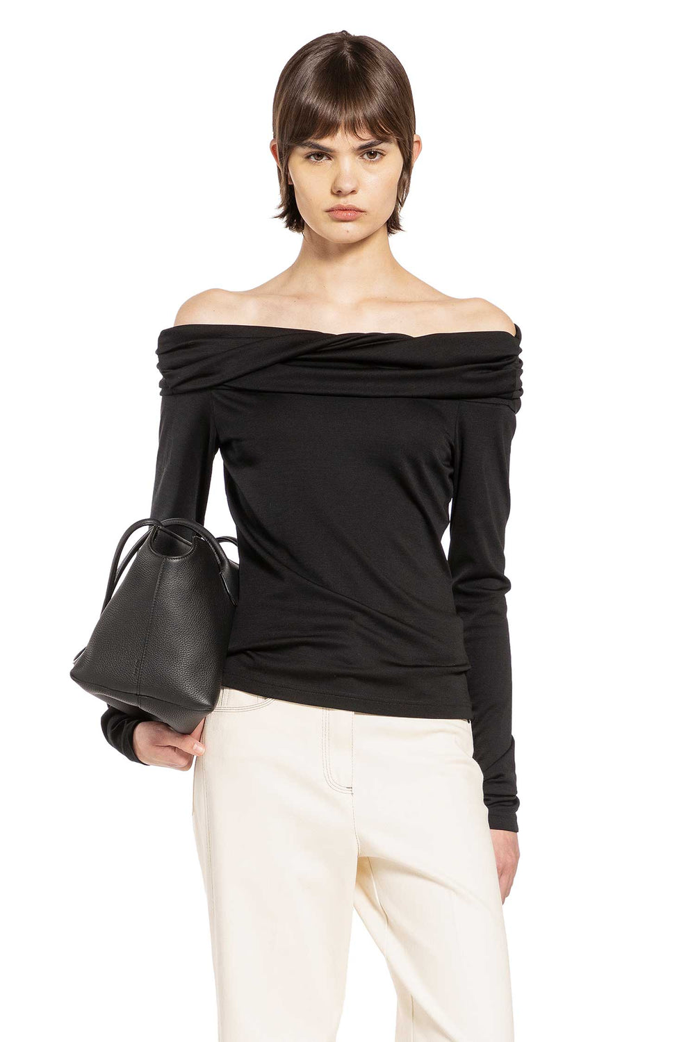 MAX MARA Wool Off-The-Shoulder Top woman