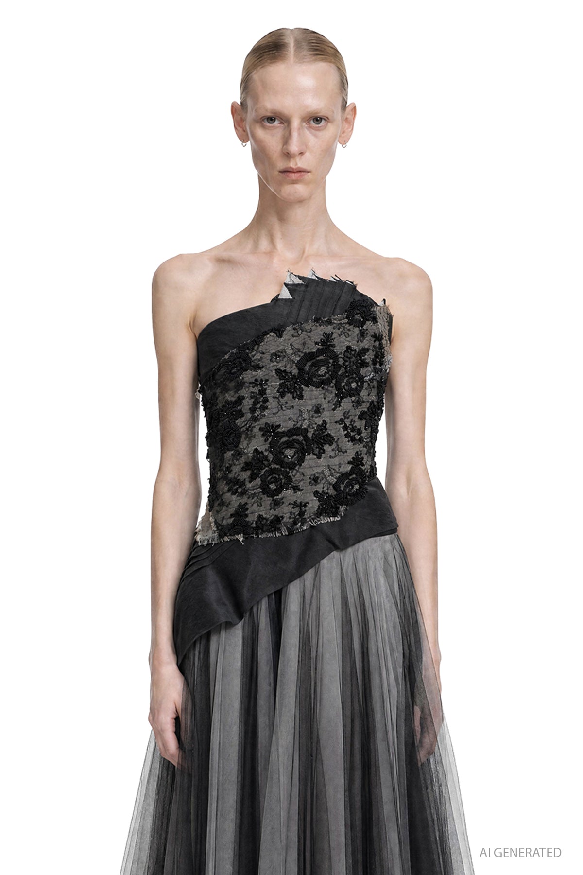 Beaded Brocade Corset Top