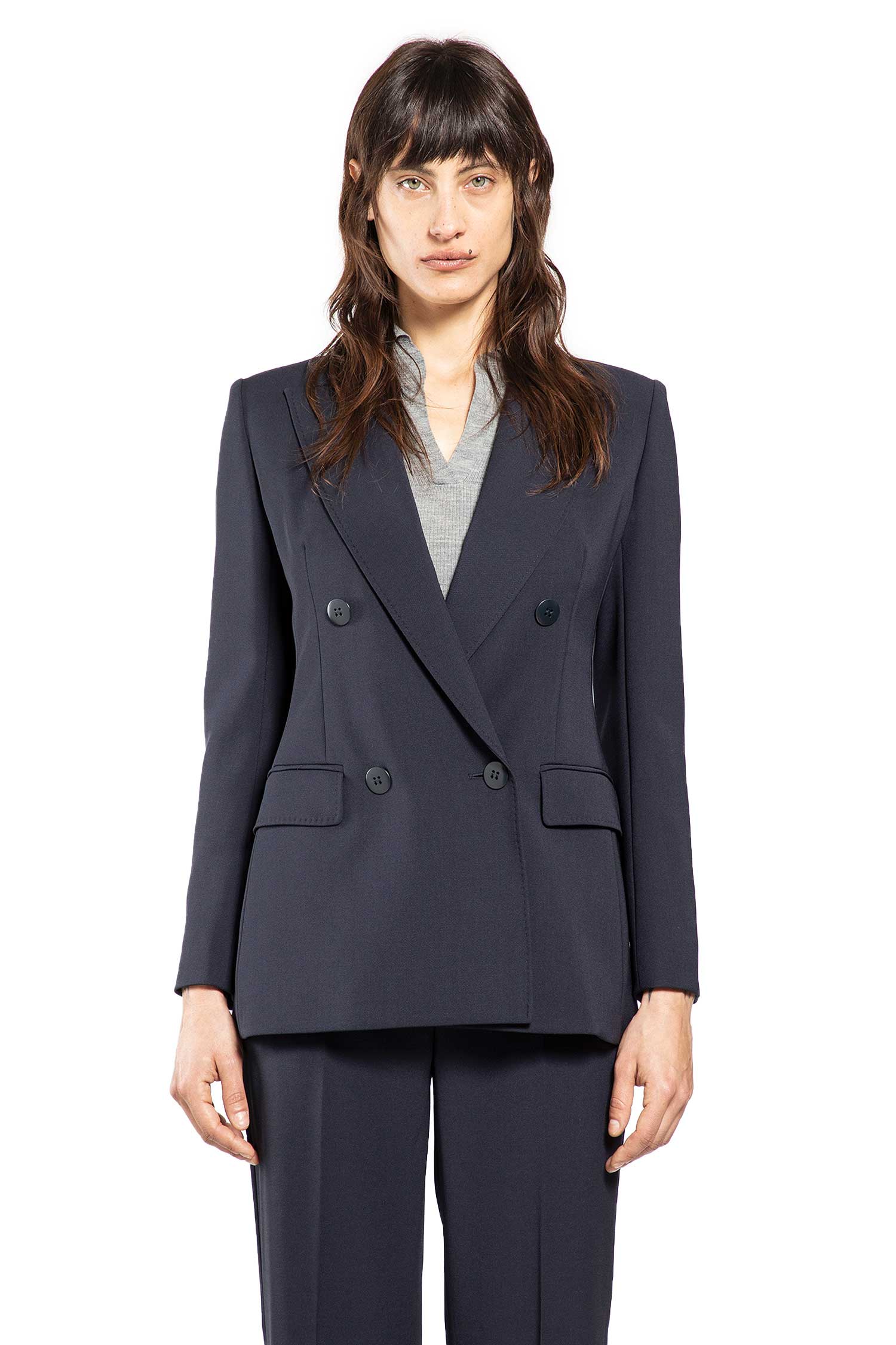 Fitted Wool Crepe Blazer