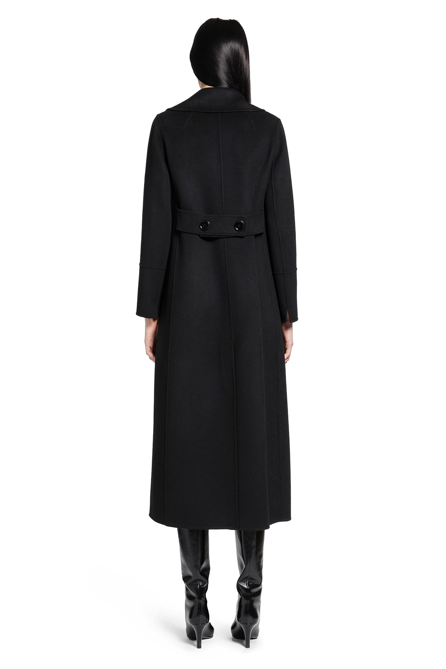 Long Double-Breasted Wool Coat