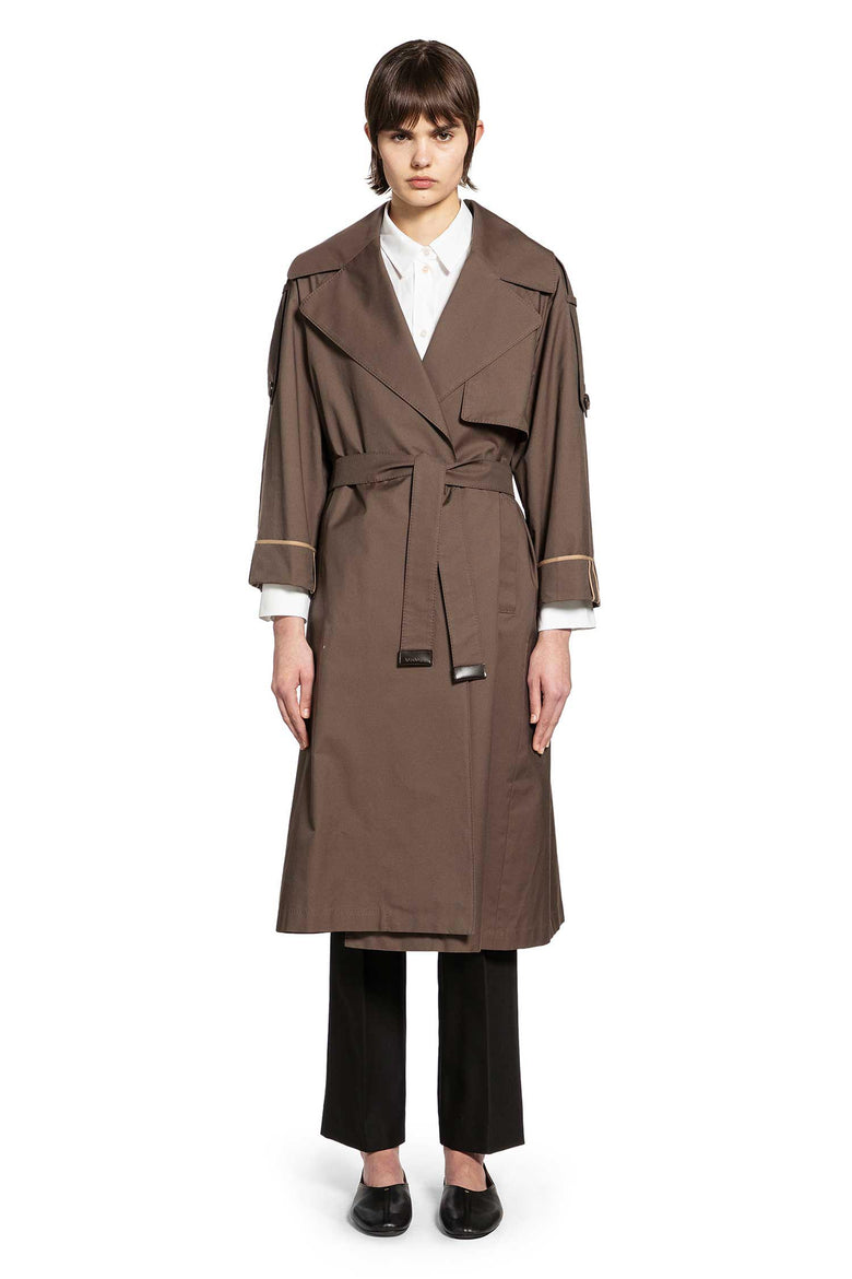 Oversized Water-Repellent Twill Trench Coat