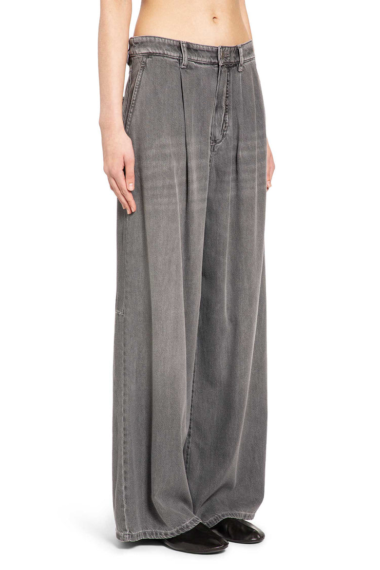Cotton Viscose Wide Leg Jeans