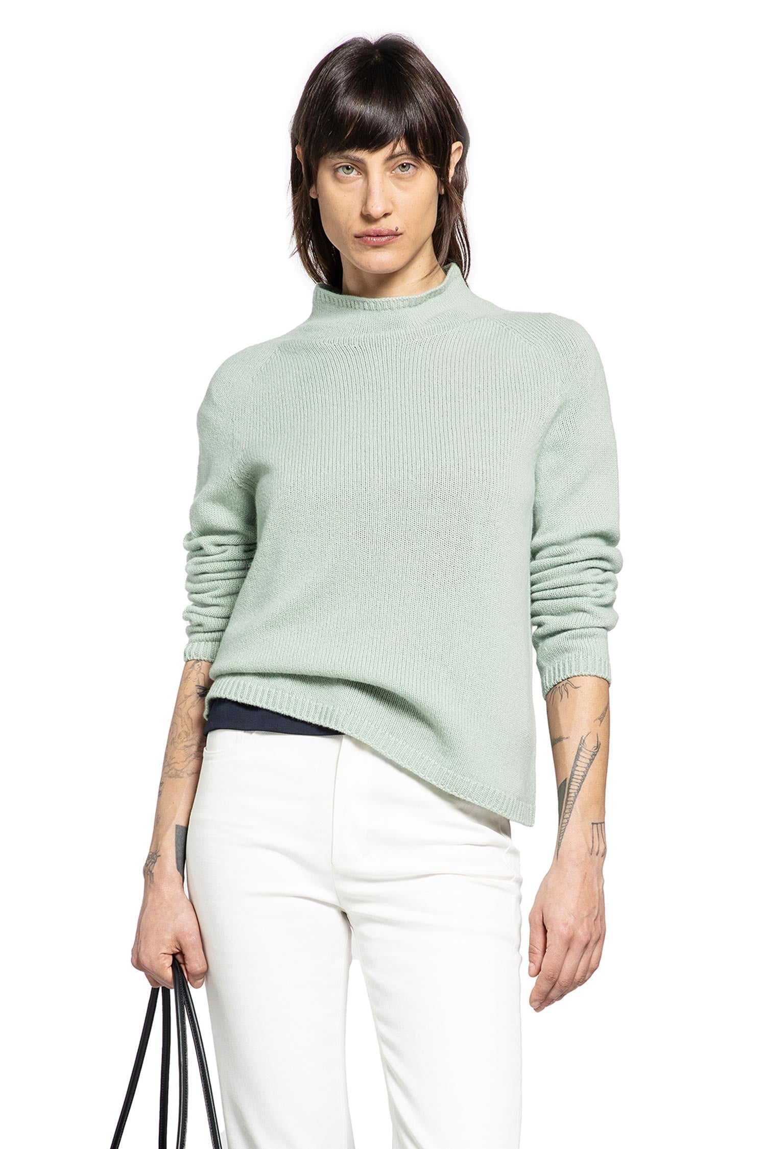Wool Cashmere Polo Neck Sweater