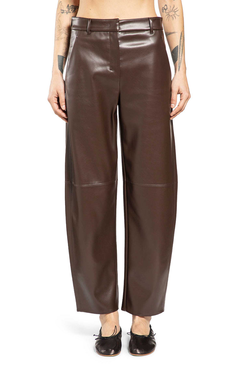 Coated Barrel Leg Trousers