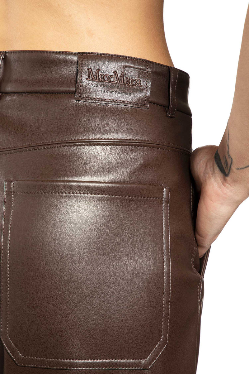 Coated Barrel Leg Trousers