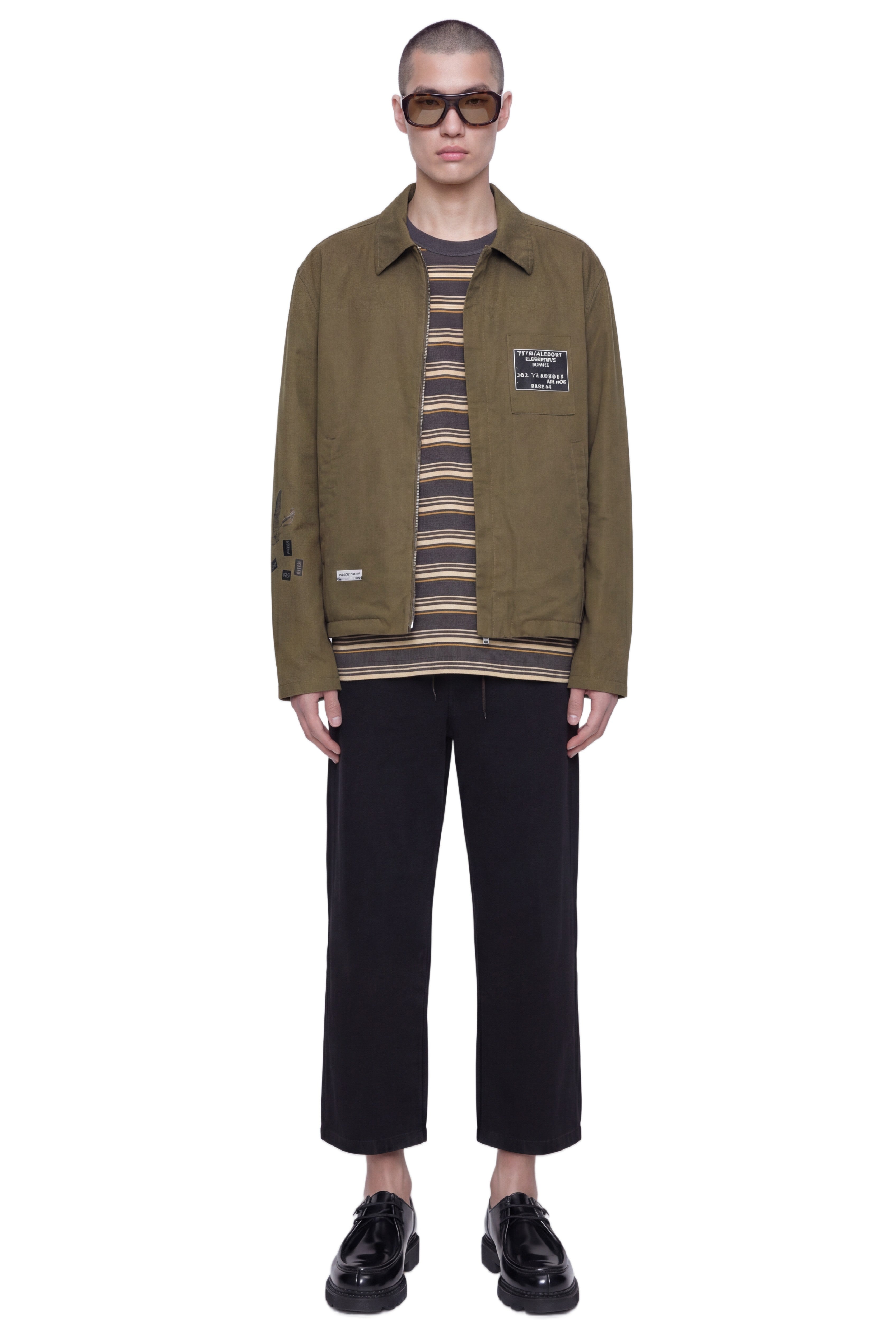 Striped Pocket Long Sleeve T-Shirt