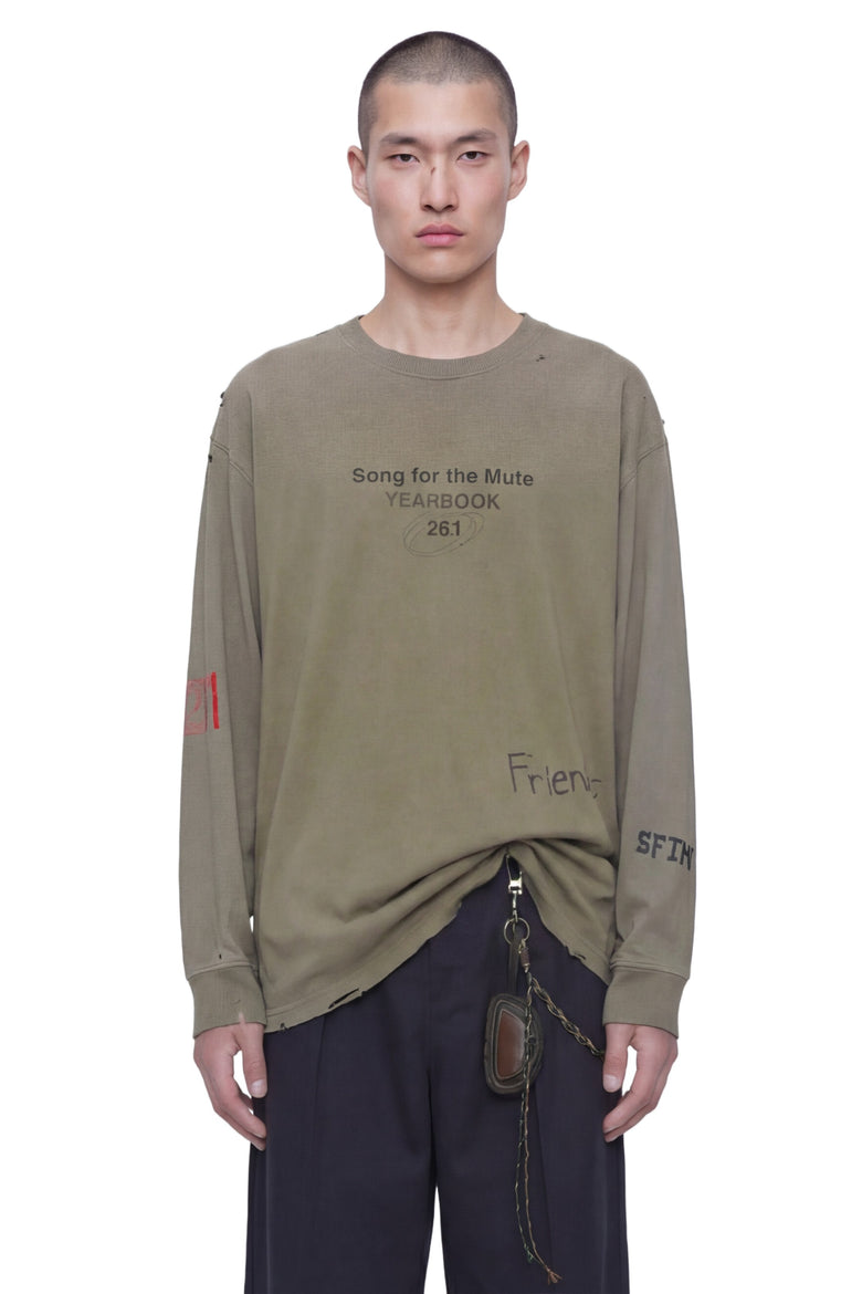 ''Scribble'' Oversized Crew Neck Pullover