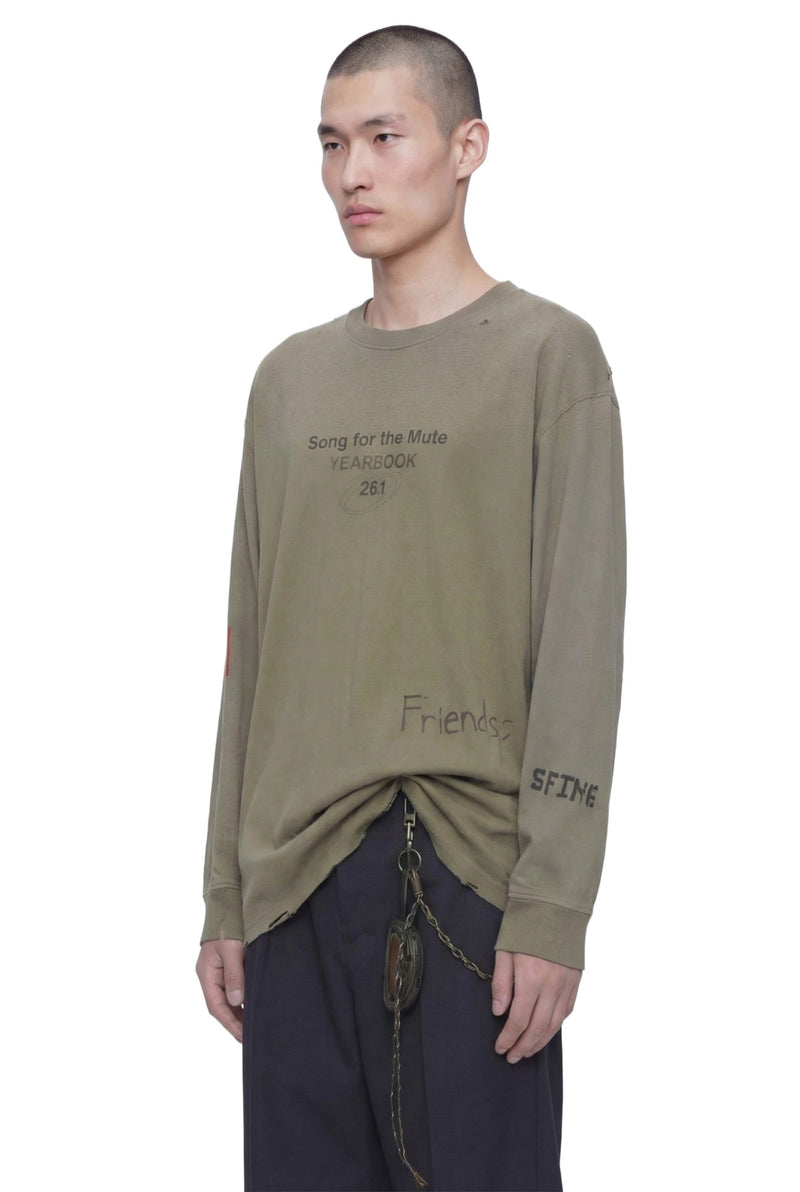 ''Scribble'' Oversized Crew Neck Pullover