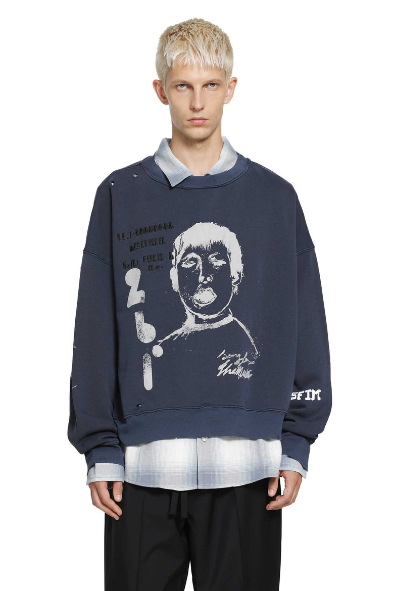 SONG FOR THE MUTE ''Yawning Kid'' Relaxed Sweatshirt man