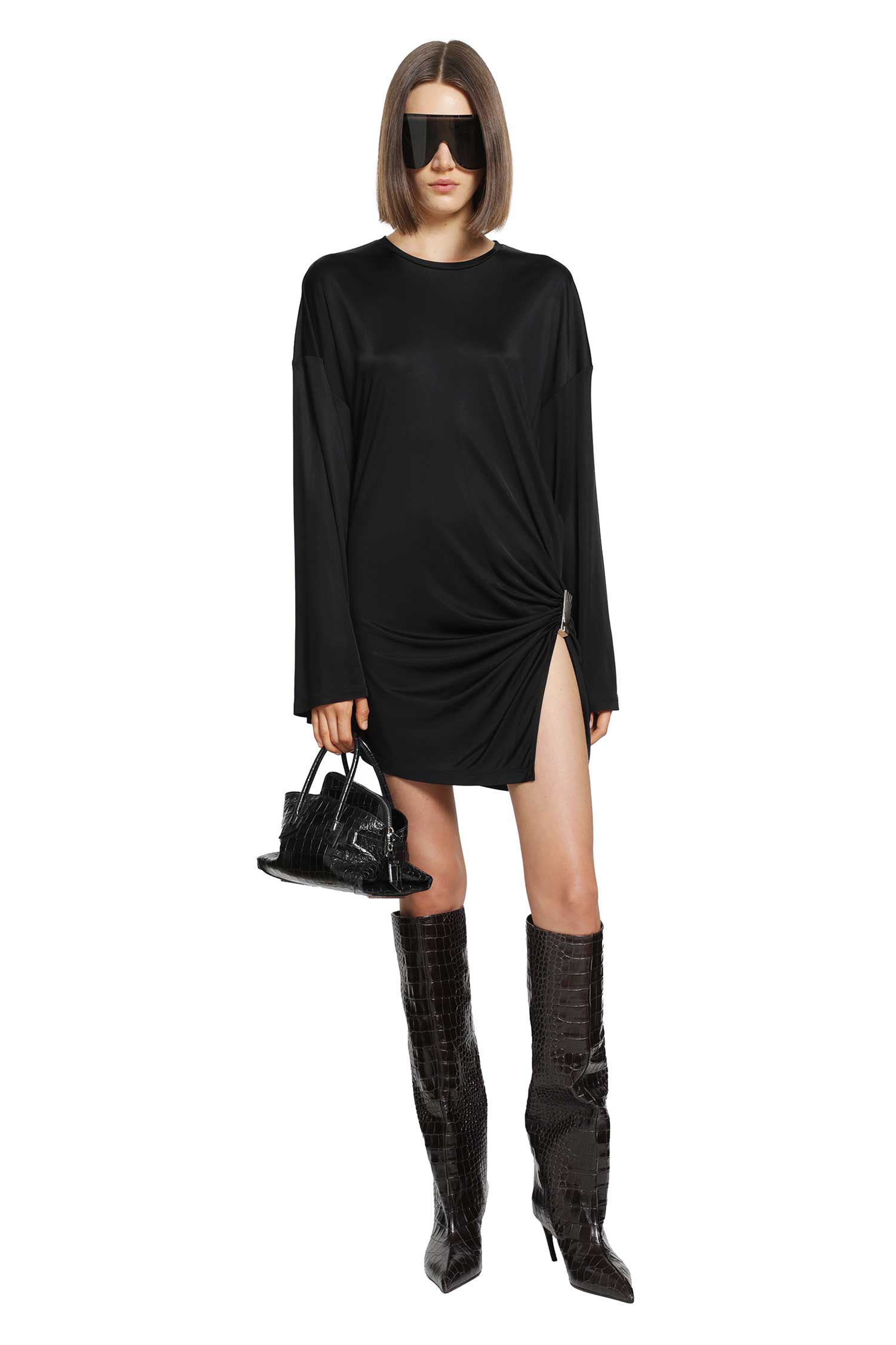 Fluid Viscose Jersey Mini Dress