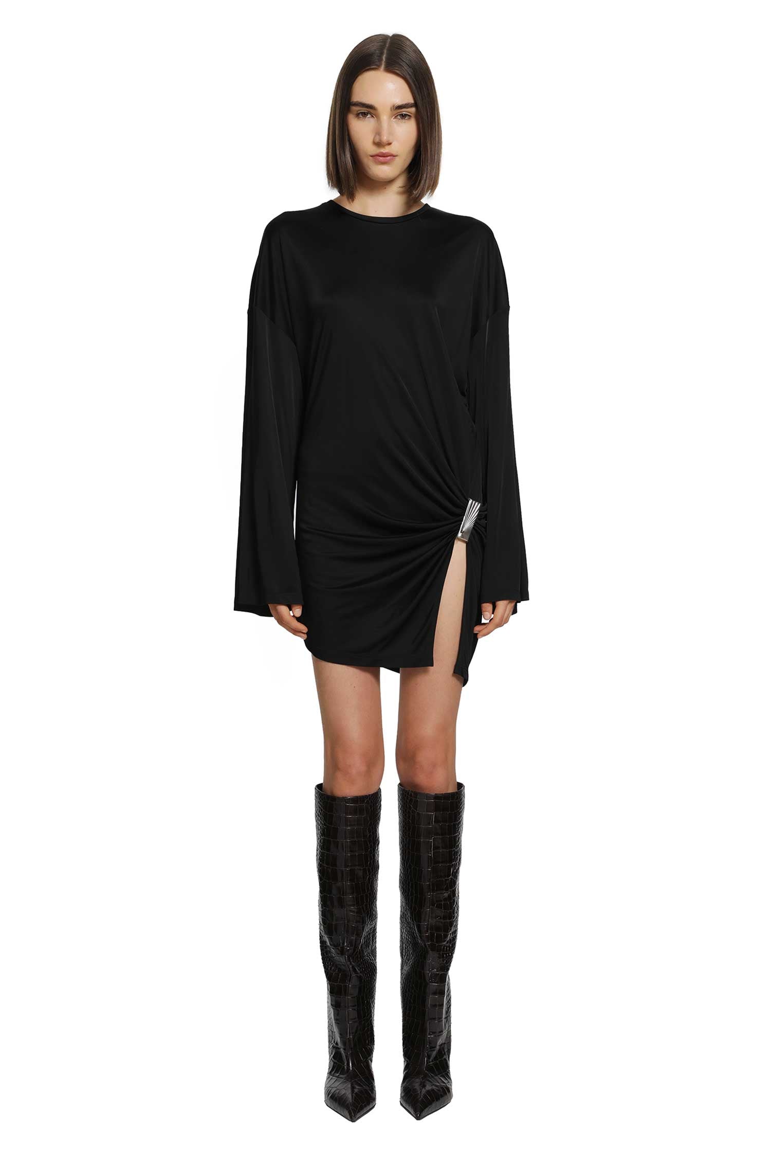 Fluid Viscose Jersey Mini Dress –