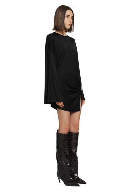 Fluid Viscose Jersey Mini Dress