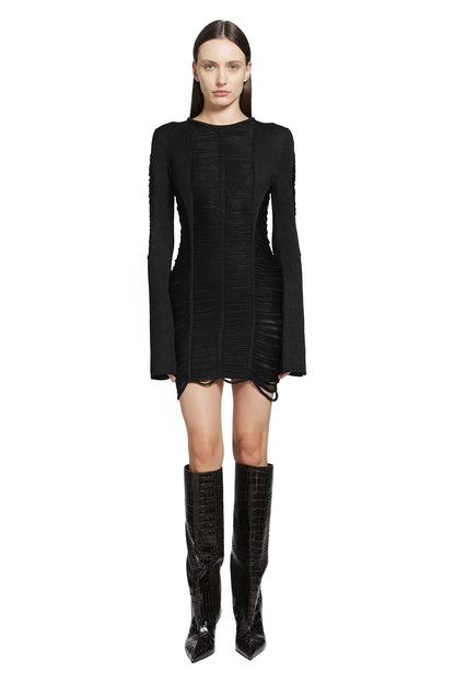 Fringed Viscose Mini Dress