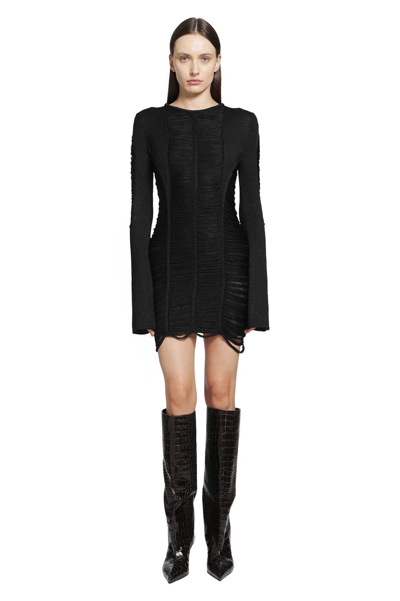 
              THE ATTICO Fringed Viscose Mini Dress woman
            